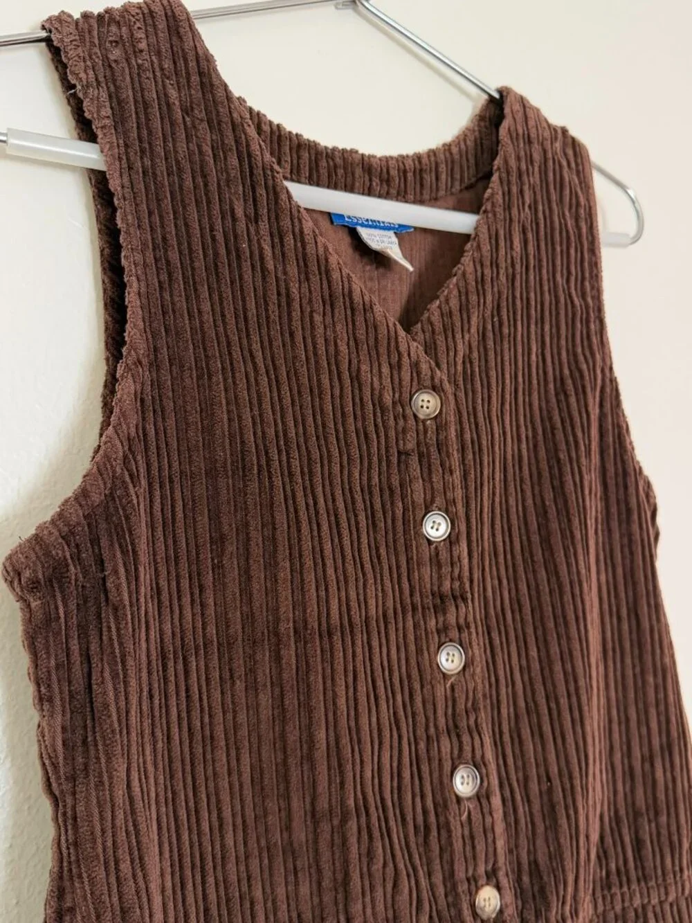 Graphite Essentials Girls Size 7 Brown Corduroy Button Front Dress